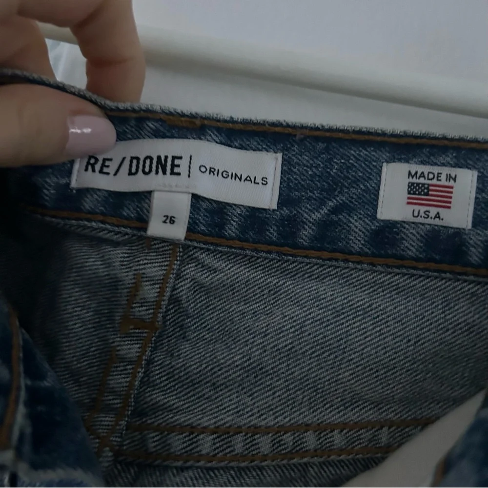 RE/DONE High Rise Blue Denim Mom Jeans 26 - Picture 6 of 12